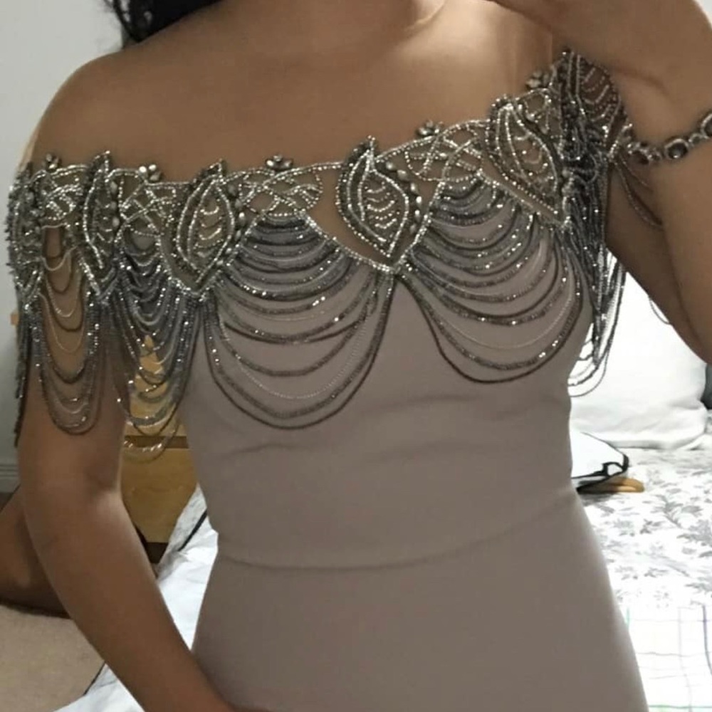 Crystal Off Shoulder Prom Dress